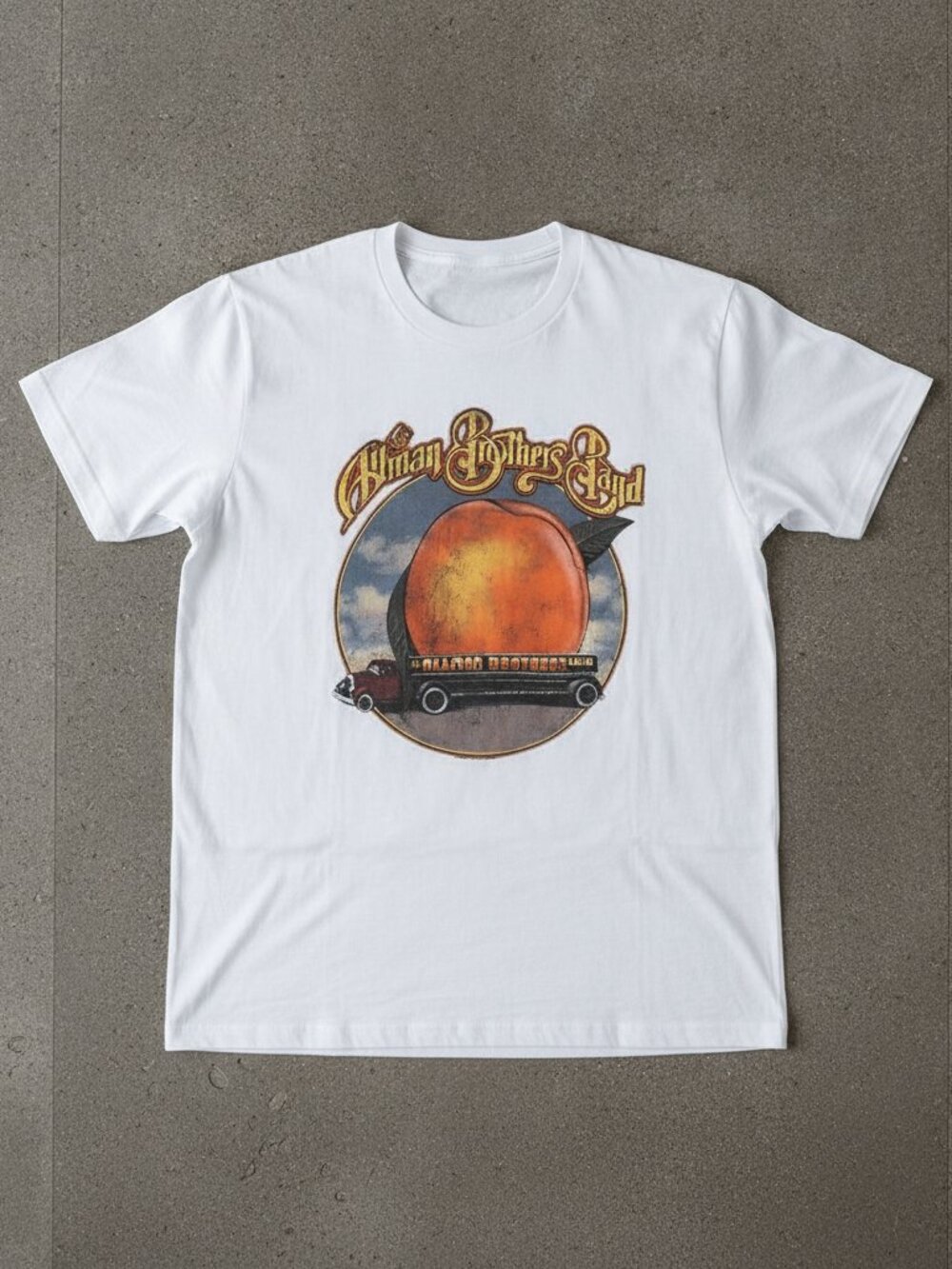 Allman Brothers Band Peach Truck Graphic T-Shirt Vintage Rock Music Tee